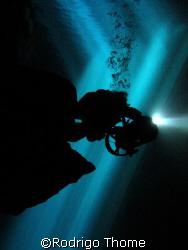 Cave Diver in Poço Azul - chapada Diamantina Brazil.
 by Rodrigo Thome 